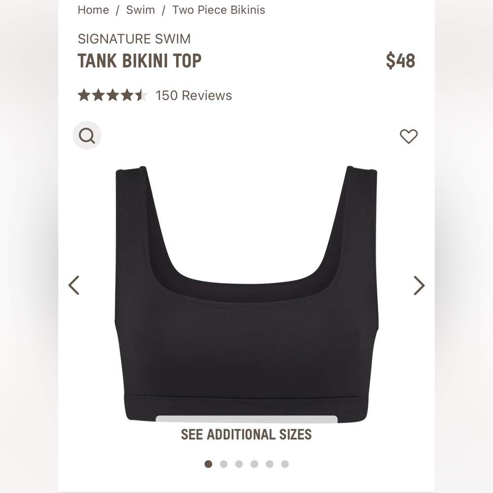 NWT Skims Tank Bikini Top